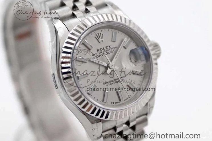 Dial Steel DateJust 28 SS Silver 1:1 NH05 Bracelet 904L on TWF President Best Lady Edition 0207